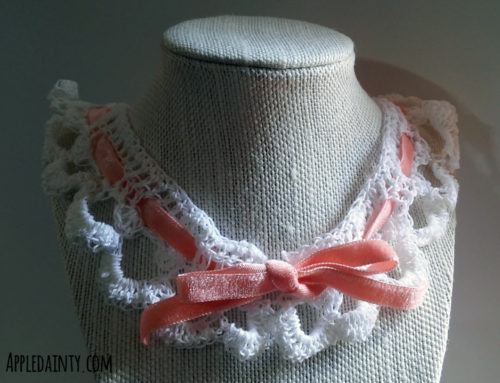 Tutorial and Free Pattern: Crochet Lace Collar with Ribbon