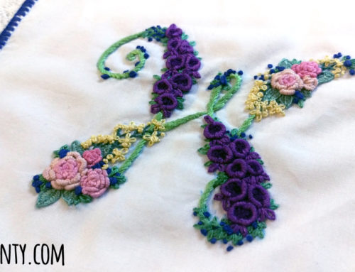 Hand Embroidered Monogram Wedding Handkerchief