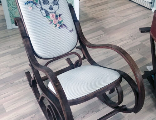 Floral Skull Rocking Chair