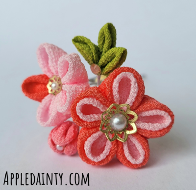 Peachy Pink Plum Blossom Hair Pin