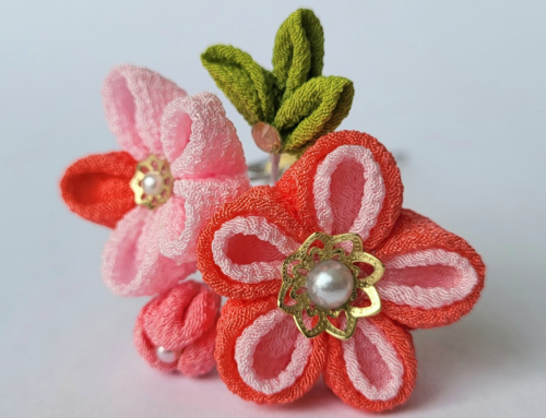 Peachy Pink Plum Blossom Hair Pin