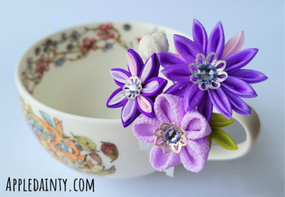 Purple Plum and Chrysanthemum Hair Pin - Image 4