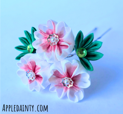 Small Two-tone Cherry Blossom Hair Pin 1