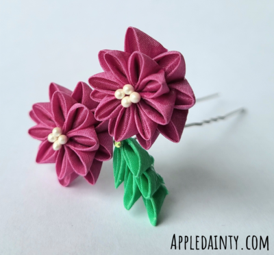 Small Pink Camellia Hair Pin