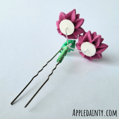 Small Pink Camellia Hair Pin - Image 3