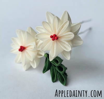 Small White Camellia Hair Pin