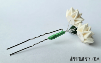 Small White Camellia Hair Pin - Image 3