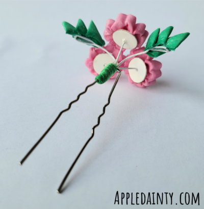 Small Pink Cherry Blossom Hair Pin 2 - Image 3