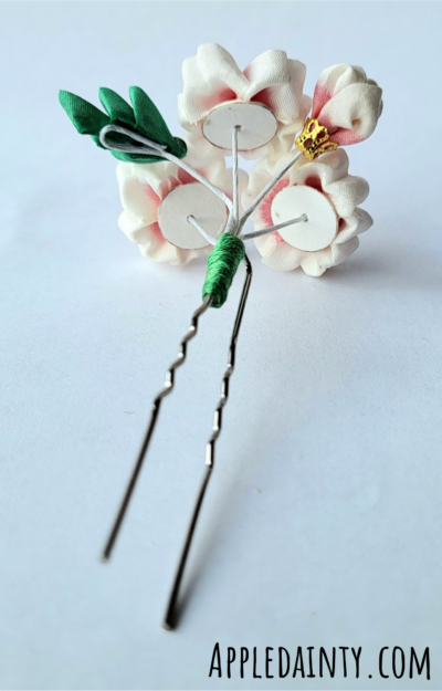 Small Two-tone Cherry Blossom Hair Pin 2 - Image 3