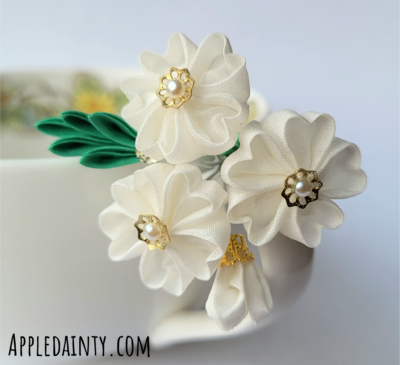 Small White Cherry Blossom Hair Pin 1