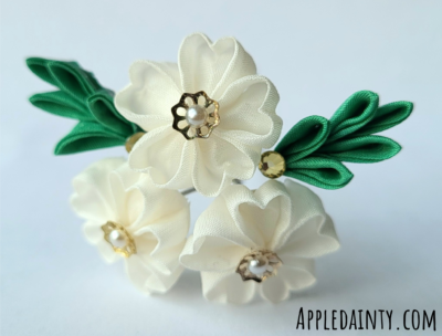 Small White Cherry Blossom Hair Pin 2
