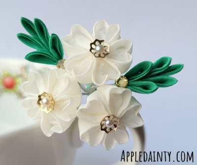 Small White Cherry Blossom Hair Pin 2 - Image 2