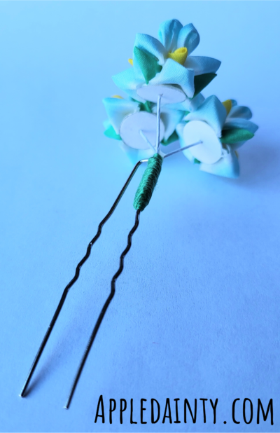Small Blue Iris Hair Pin - Image 3