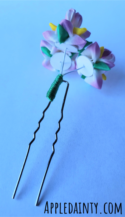 Small Purple Iris Hair Pin - Image 3